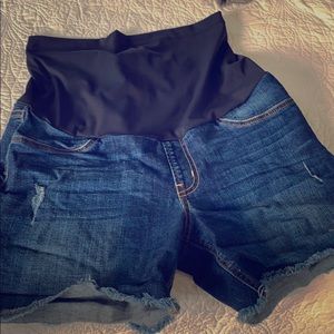 Just black - denim maternity shorts